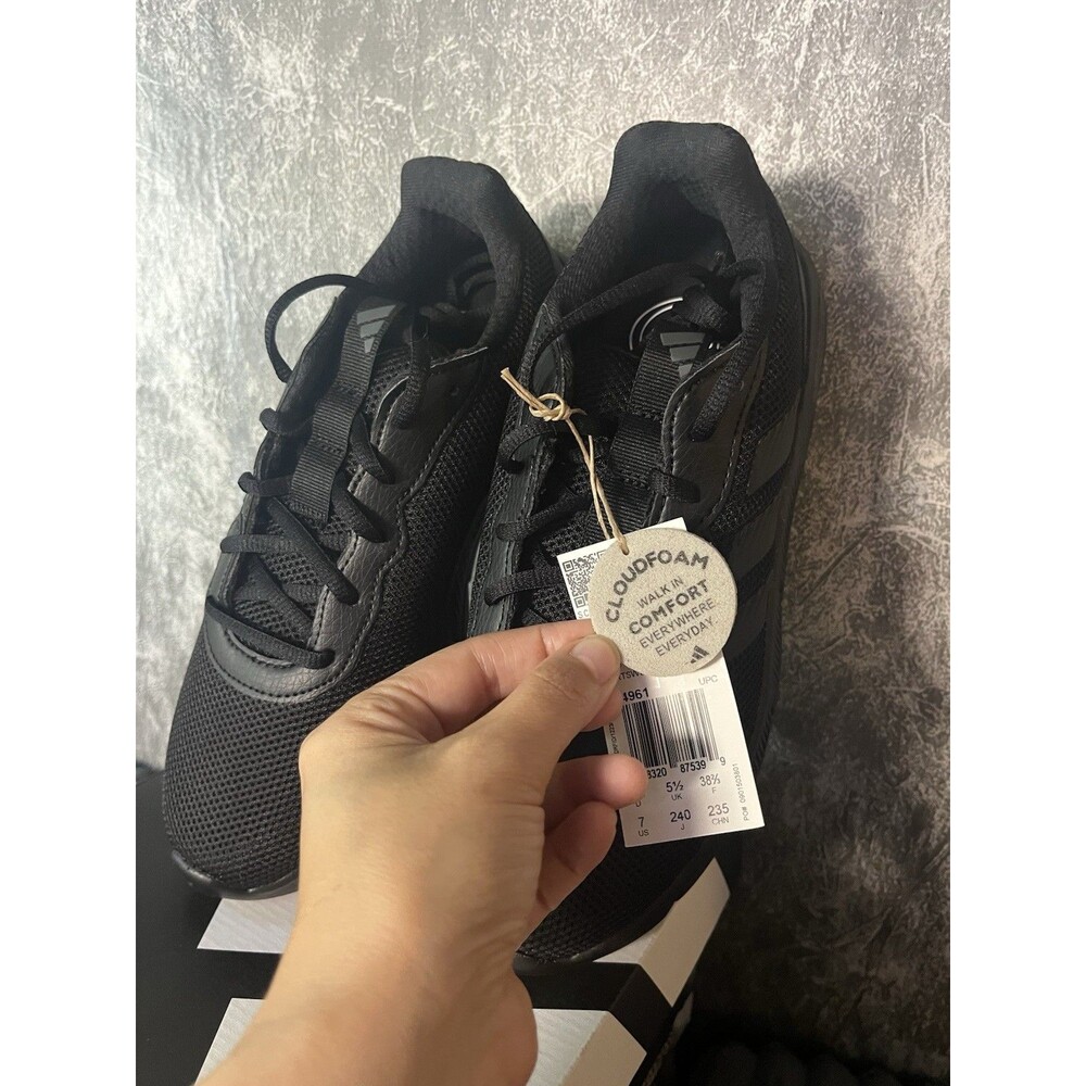 Adidas Cloudfoam Flex Women’s 7 Wide Black Walking Shoes Sneakers HQ4961 NIB - Picture 2 of 5